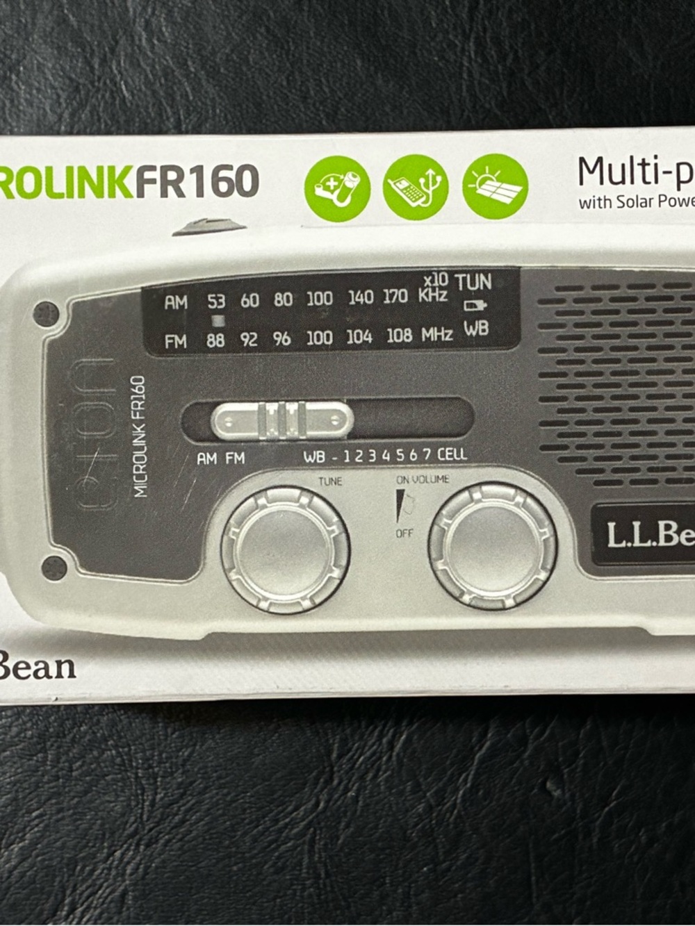 Etón L.L.Bean Microlink FR160 AM/FM Weather Alert Radio Flashlight Solar USB
